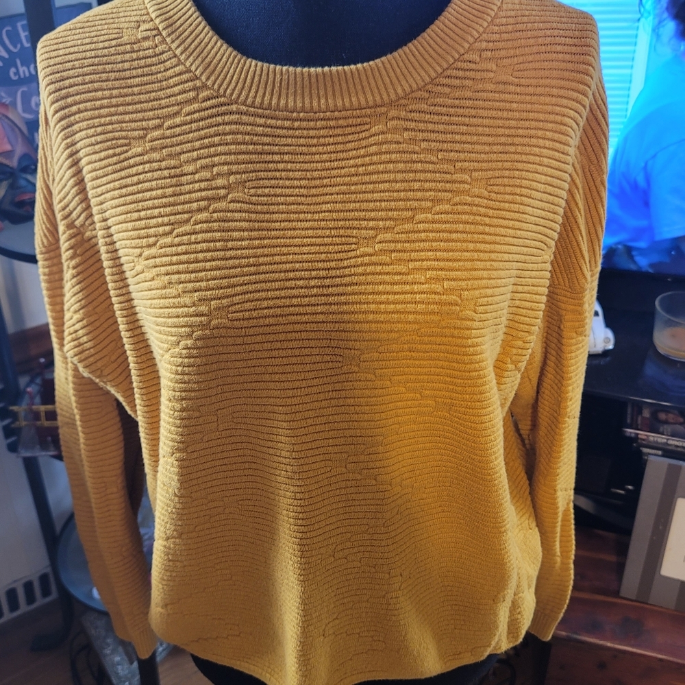 Divided Mustard Color RIbbed Sweater